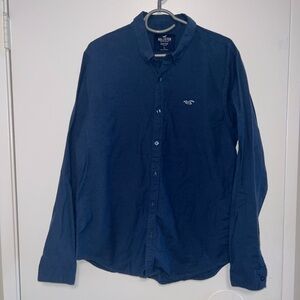 Hollister men's deep blue casual long sleeve shirt(L)